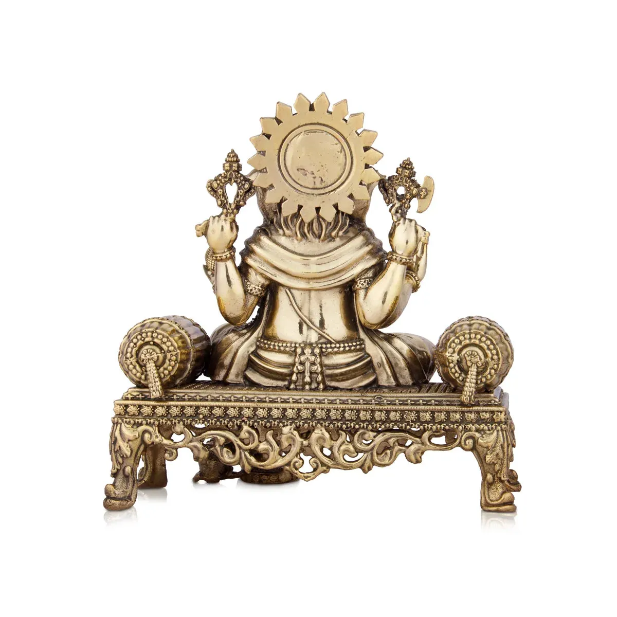 Ganesh Murti - 5.5 x 5.5 Inches | Brass Idol/ Vinayaka Idol for Pooja/ 875 Gms Approx