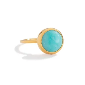 Gem Stack Ring, Amazonite, Gold