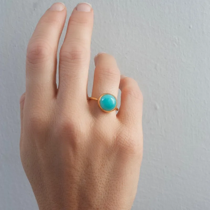 Gem Stack Ring, Amazonite, Gold