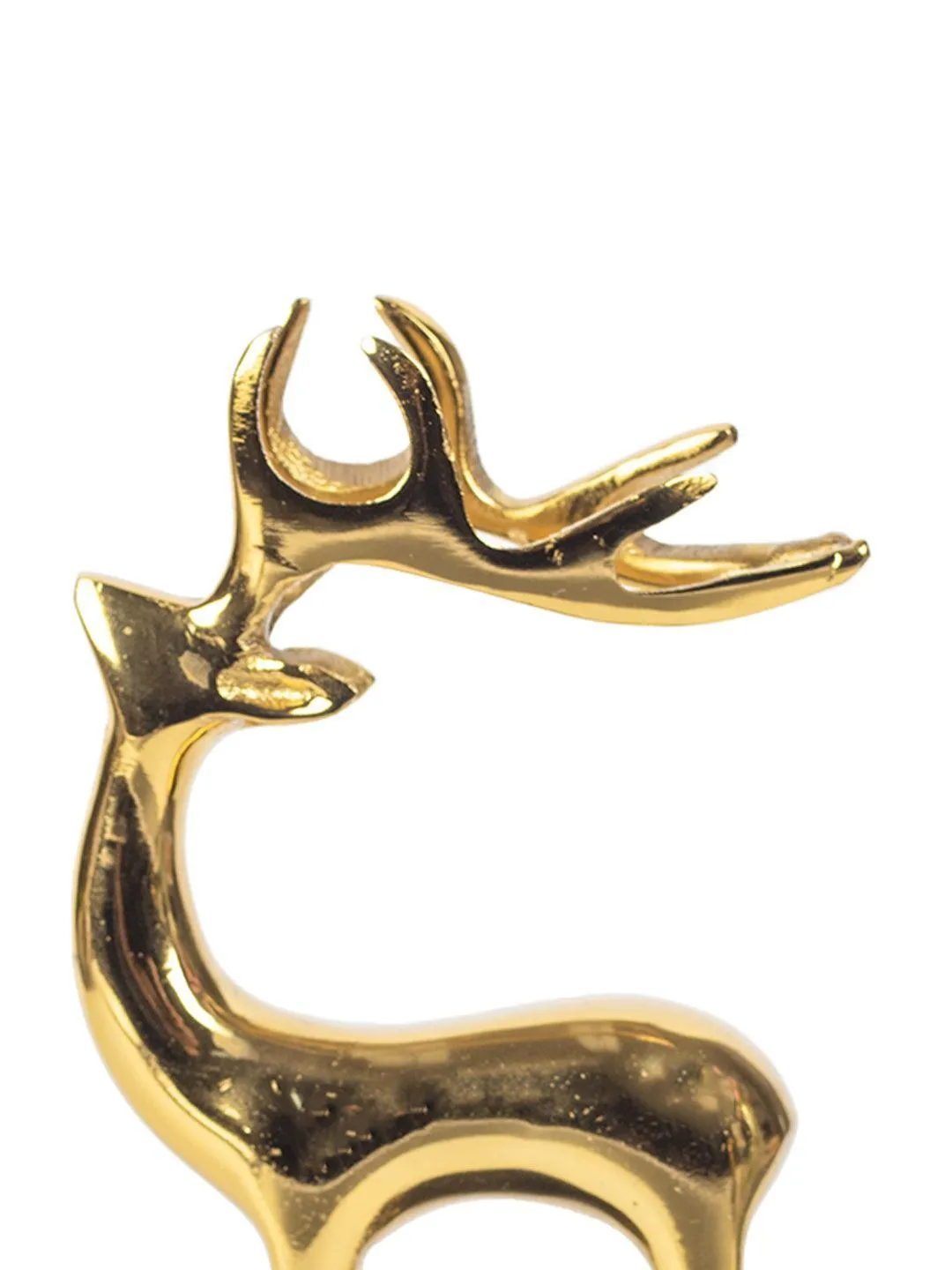 Gold Aluminium Reindeer Figurine