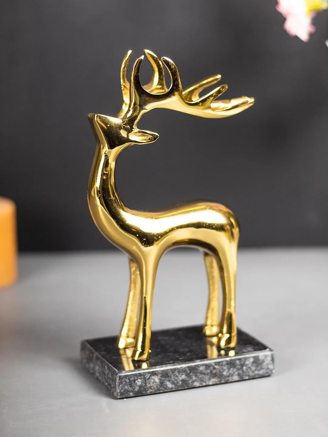Gold Aluminium Reindeer Figurine