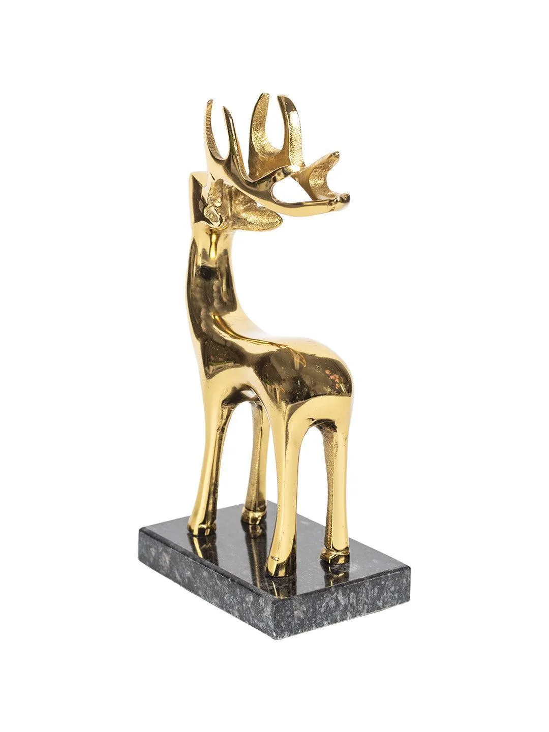 Gold Aluminium Reindeer Figurine