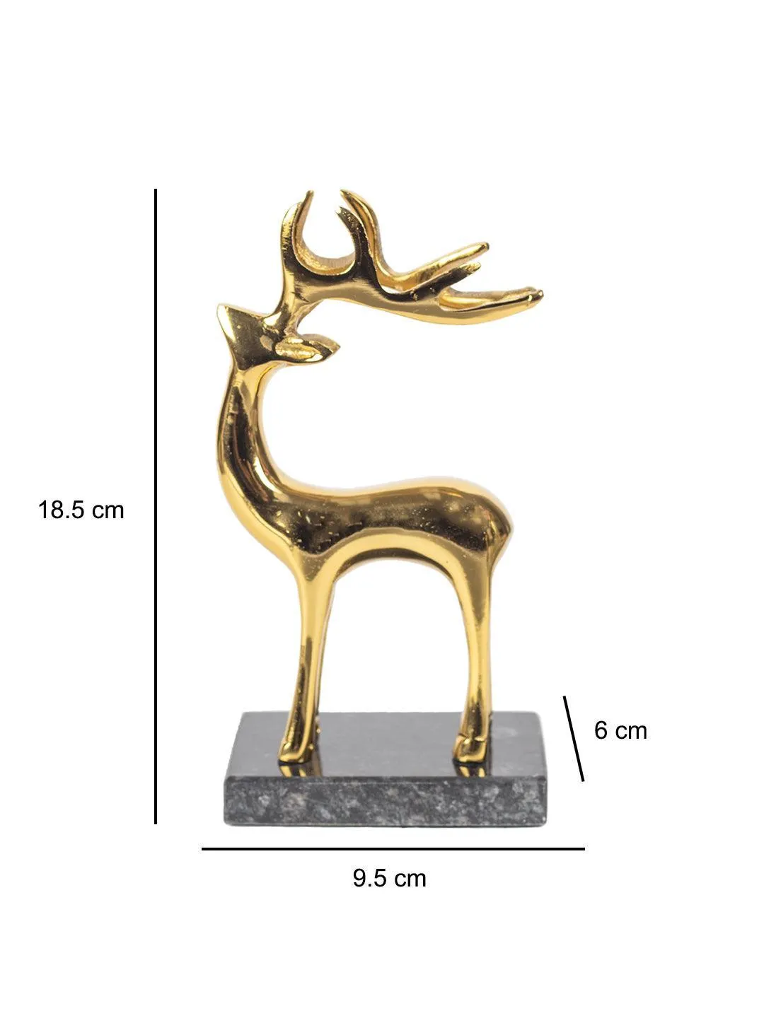 Gold Aluminium Reindeer Figurine