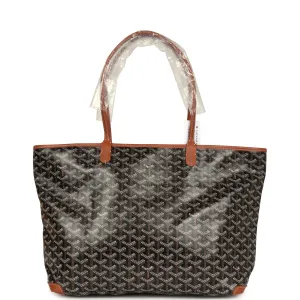 Goyard Goyardine Black and Brown Artois MM Palladium Hardware