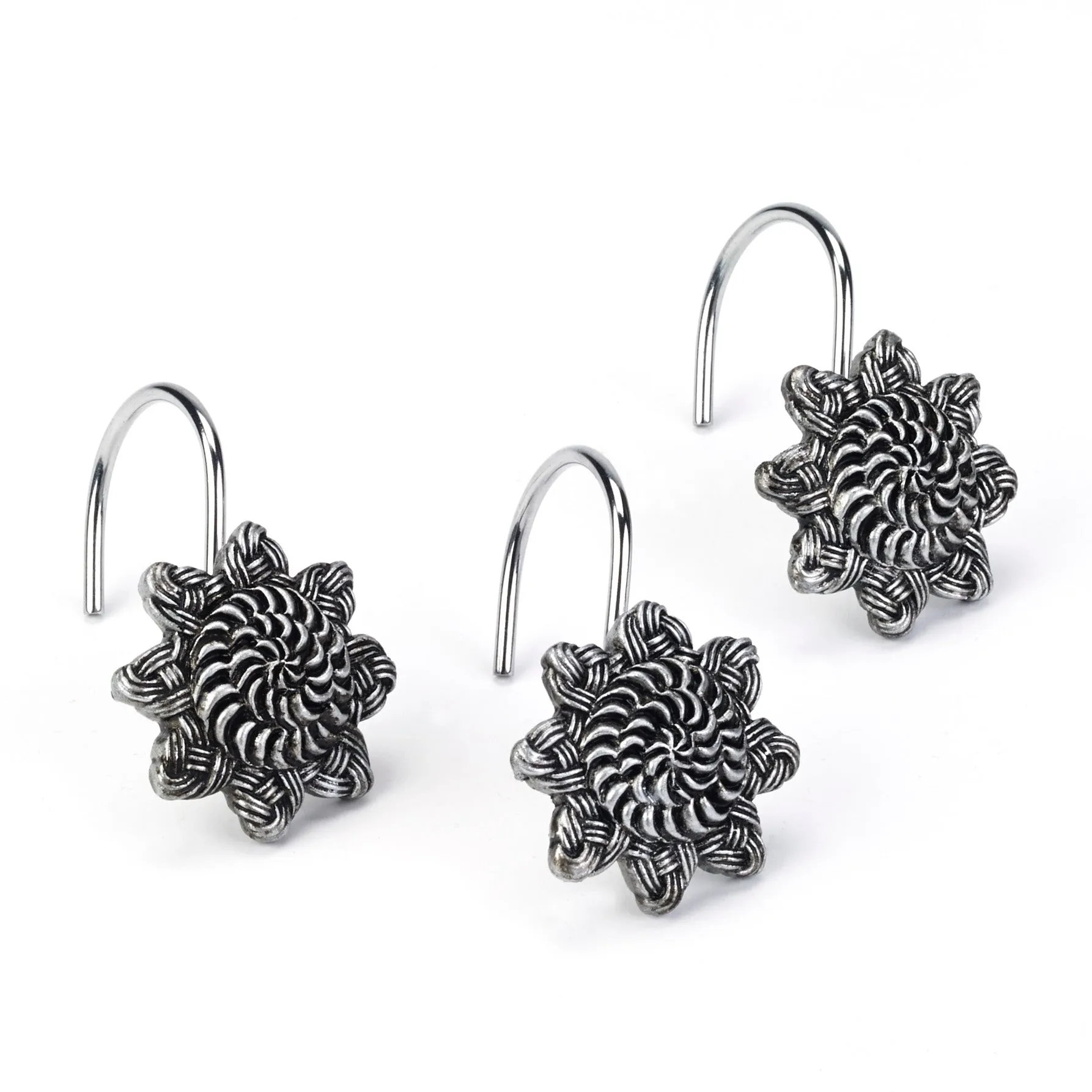 Granite Braided Medallion Shower Curtain Hooks 11166G