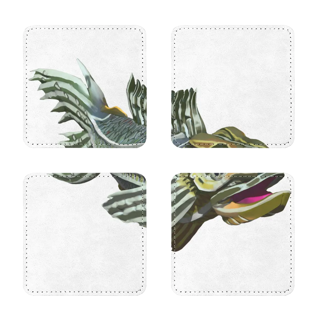 Green Fish Sublimation Coasters Pack of Four
