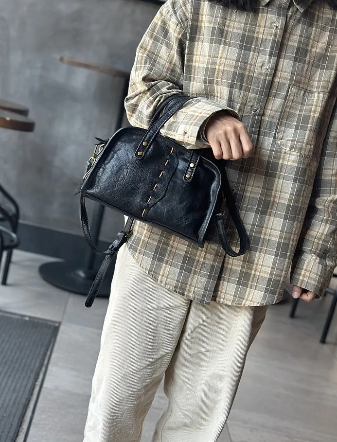 Green Leather Crossbody Purse Small Over The Shoulder Purse