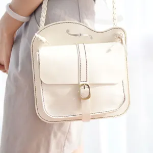 Handmade Leather Cute White Small Shoulder Bag Personalized Monogrammed Gift Custom Women Crossbody Bag Purse Shoulder Bag Purse