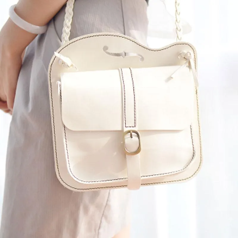 Handmade Leather Cute White Small Shoulder Bag Personalized Monogrammed Gift Custom Women Crossbody Bag Purse Shoulder Bag Purse