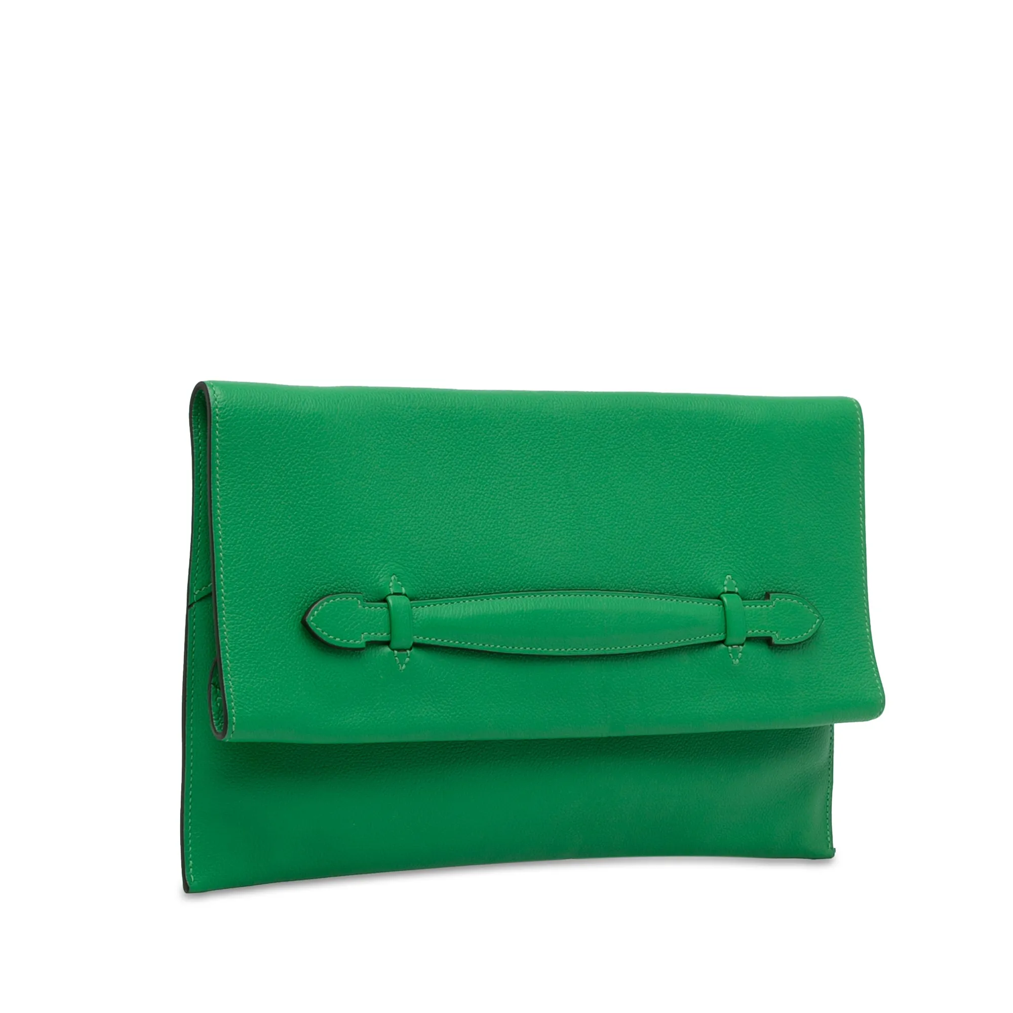 Hermès Evercolor Pliplat Clutch Green