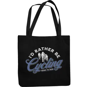 I'd Rather Be Cycling Canvas Tote Shopping Bag