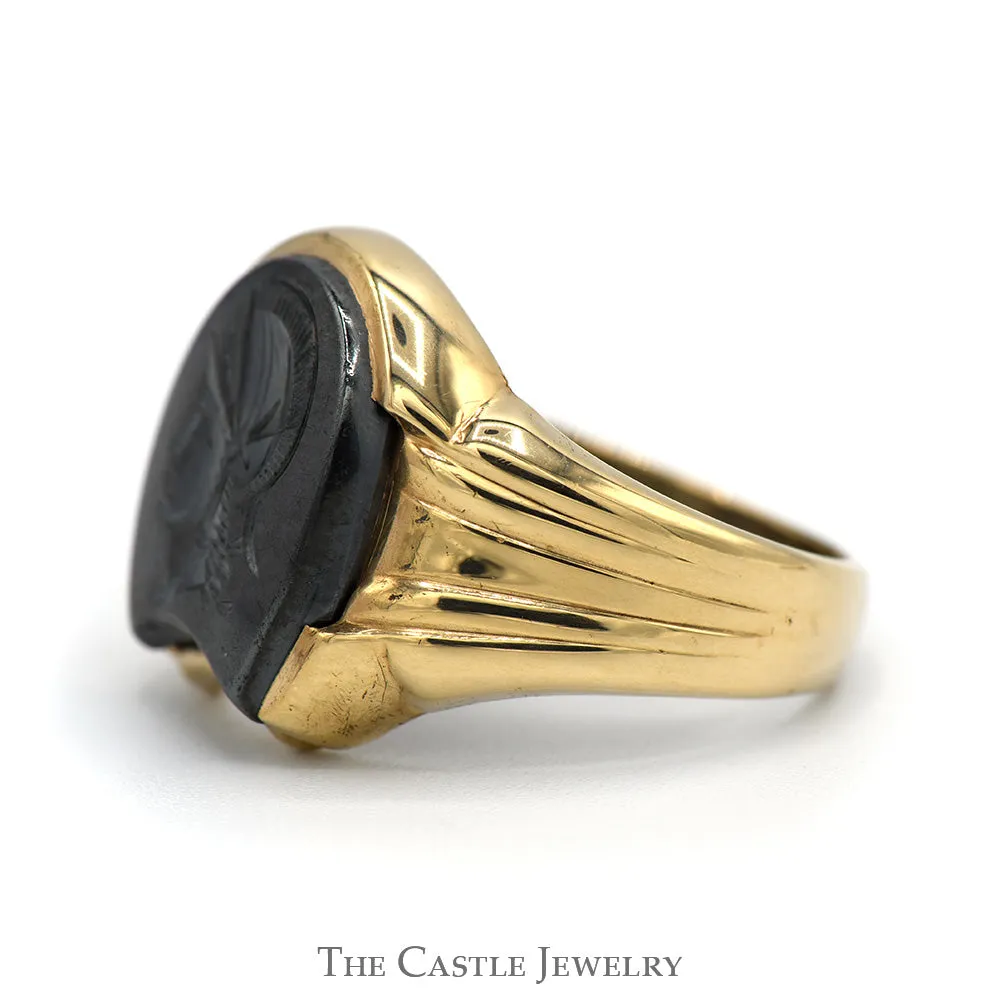 Intaglio Men's Ring in 10k Yellow Gold - Size 10