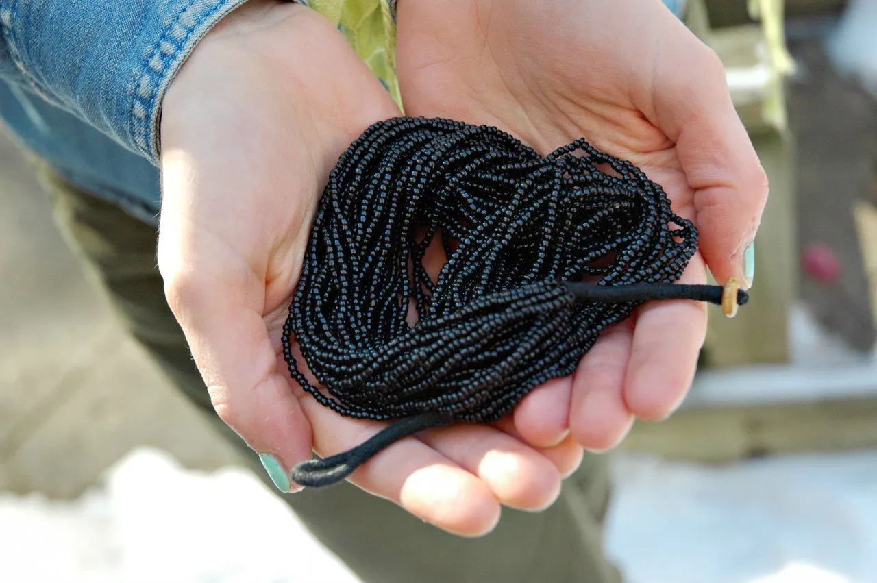 Intricately Beaded Ebony Necklace