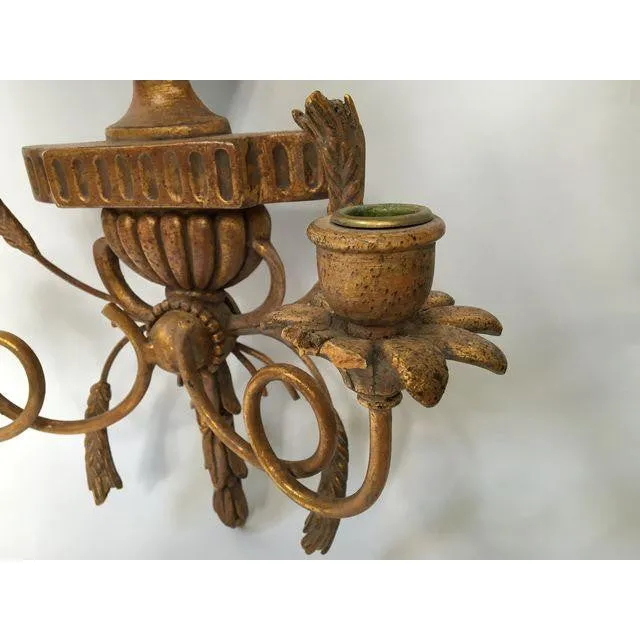Italian Gilt Hand-Carved Wall Sconces - Pair