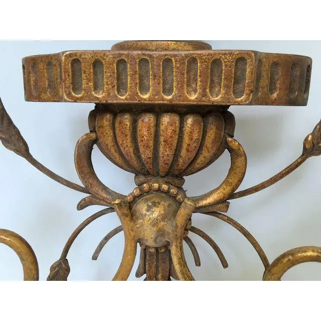 Italian Gilt Hand-Carved Wall Sconces - Pair