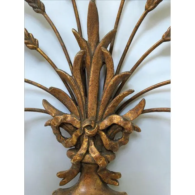 Italian Gilt Hand-Carved Wall Sconces - Pair