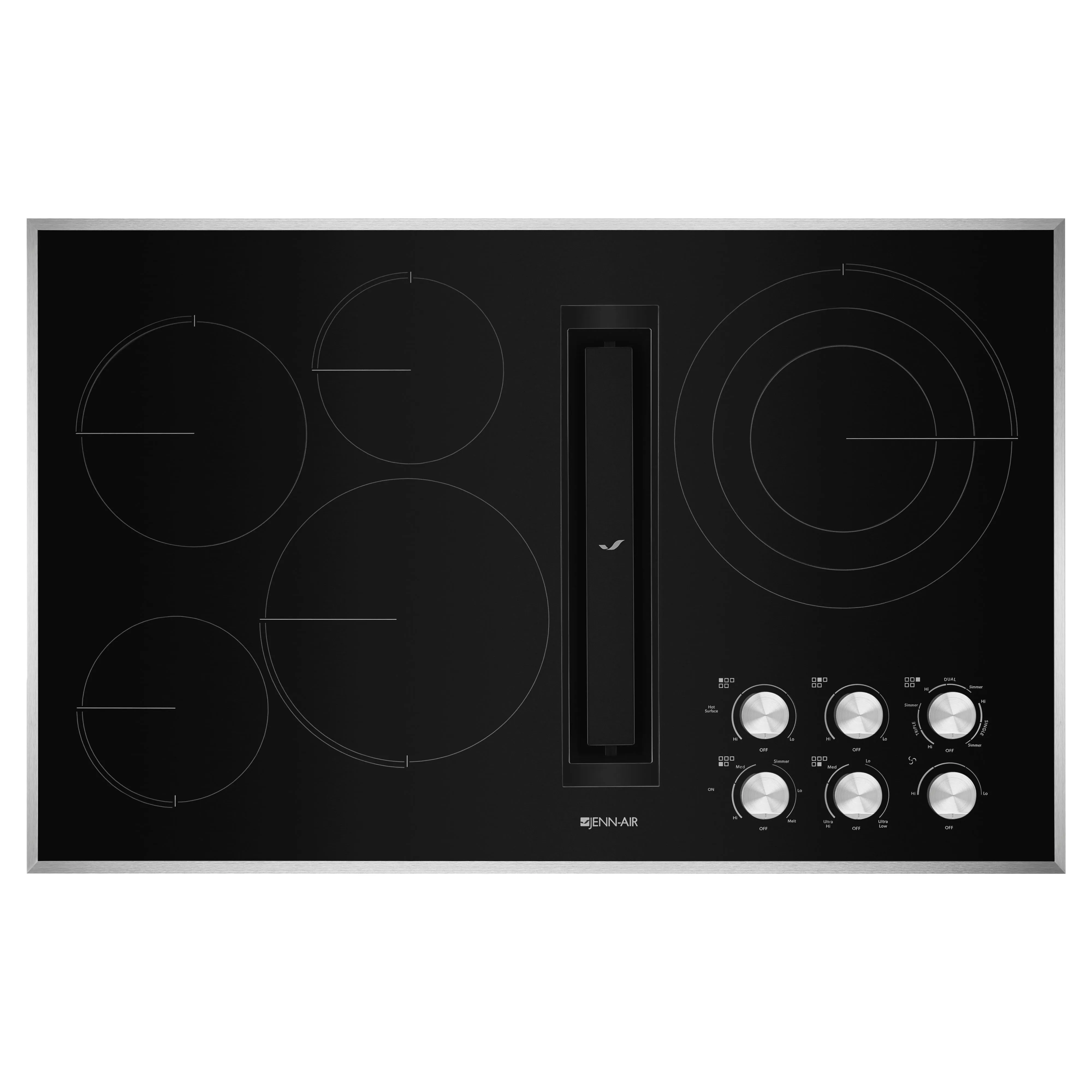 JennAir 36-inch Built-In Electric Cooktop with JX3™ Downdraft Ventilation JED3536GS