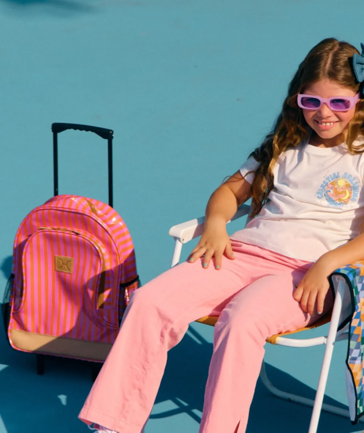 Kids Wheelie Backpack Blue handle