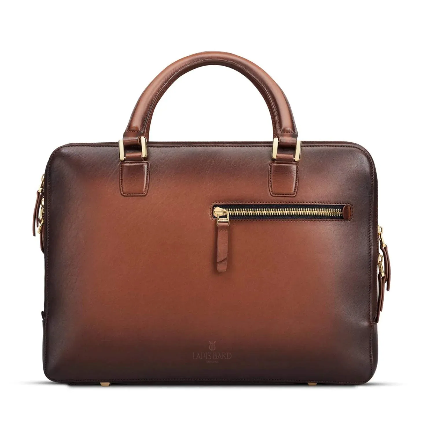 Lapis Bard Ducorium Chester 14inch Slim Laptop Business Bag - Cognac