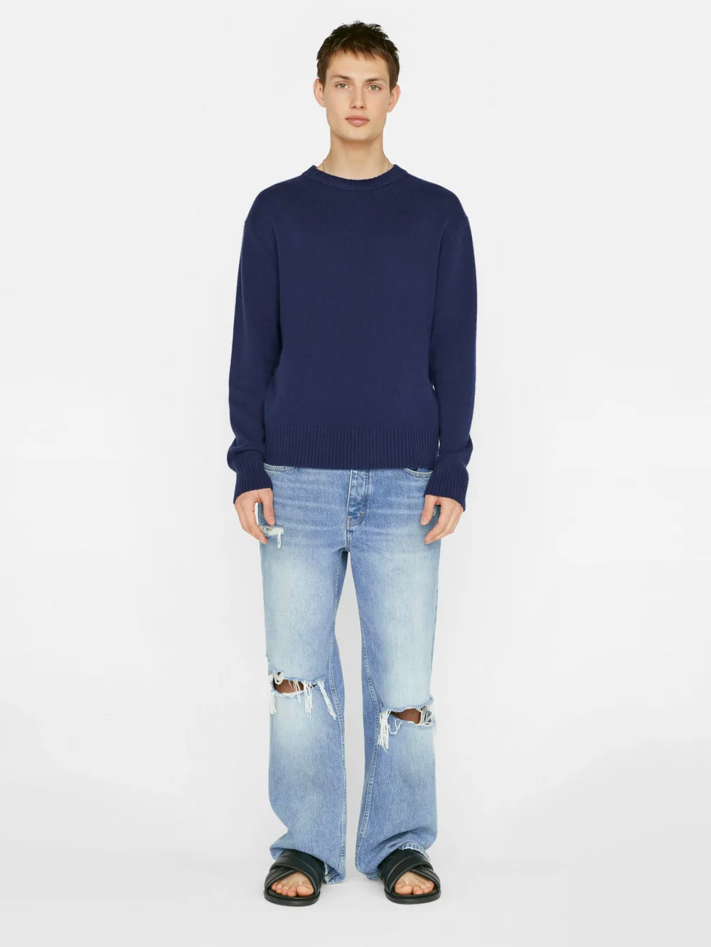 Lightweight Cashmere Sweater -- Navy