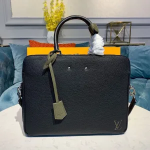Louis Vuitton Armand MM Briefcase Bag 38cm Taurillon Leather Spring/Summer 2019 Collection M55227 Black