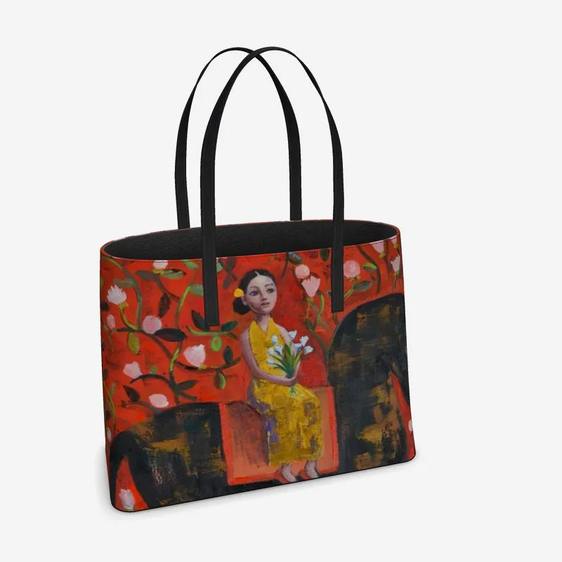 Maze Of Love Leather Tote