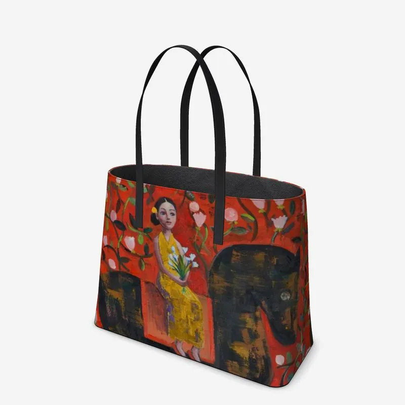 Maze Of Love Leather Tote