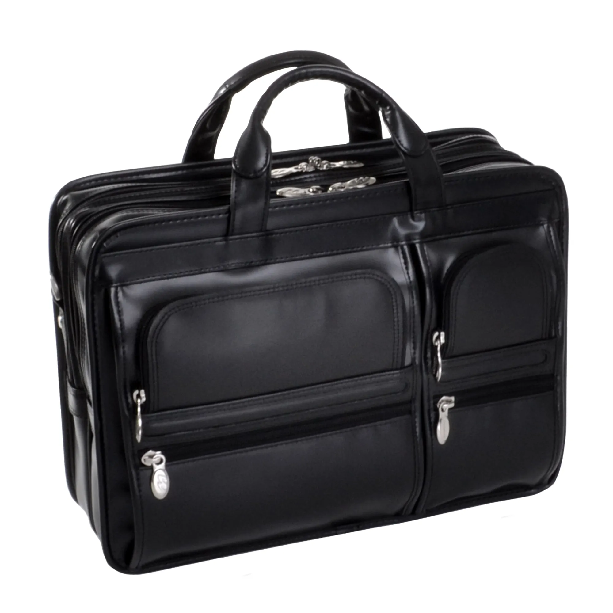 McKlein HUBBARD 15" Leather Double Compartment Laptop Briefcase