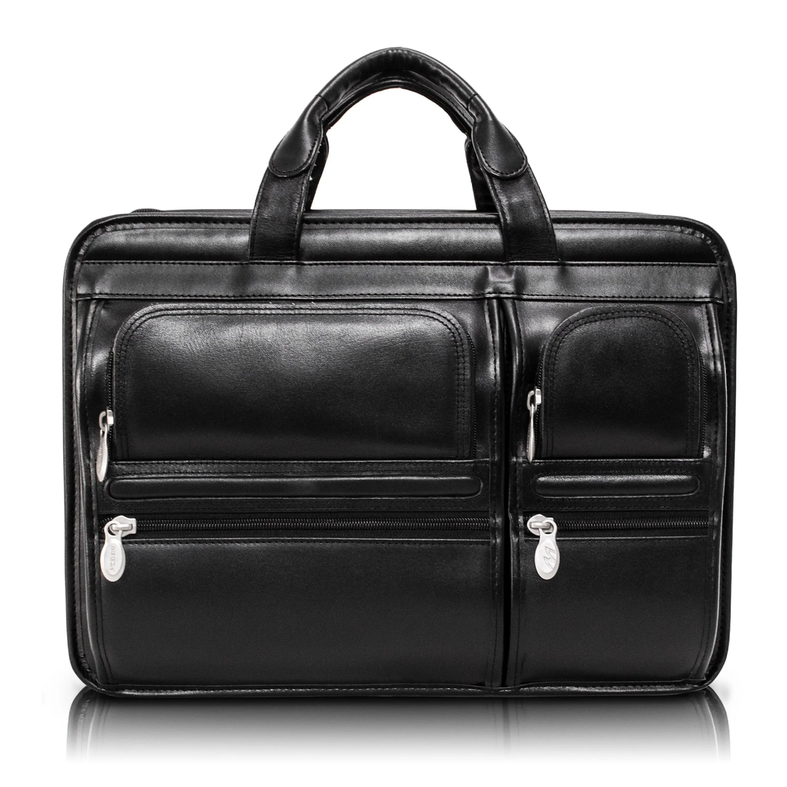 McKlein HUBBARD 15" Leather Double Compartment Laptop Briefcase