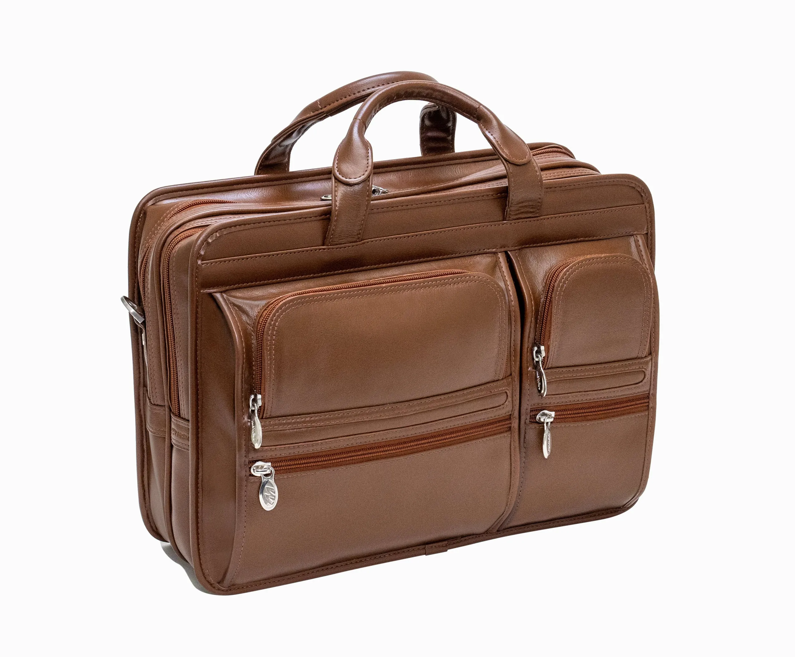 McKlein HUBBARD 15" Leather Double Compartment Laptop Briefcase