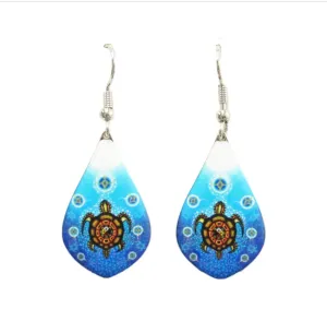 Medicine Turtle Dangle Earrings artwork by  Native Artist James Jacko