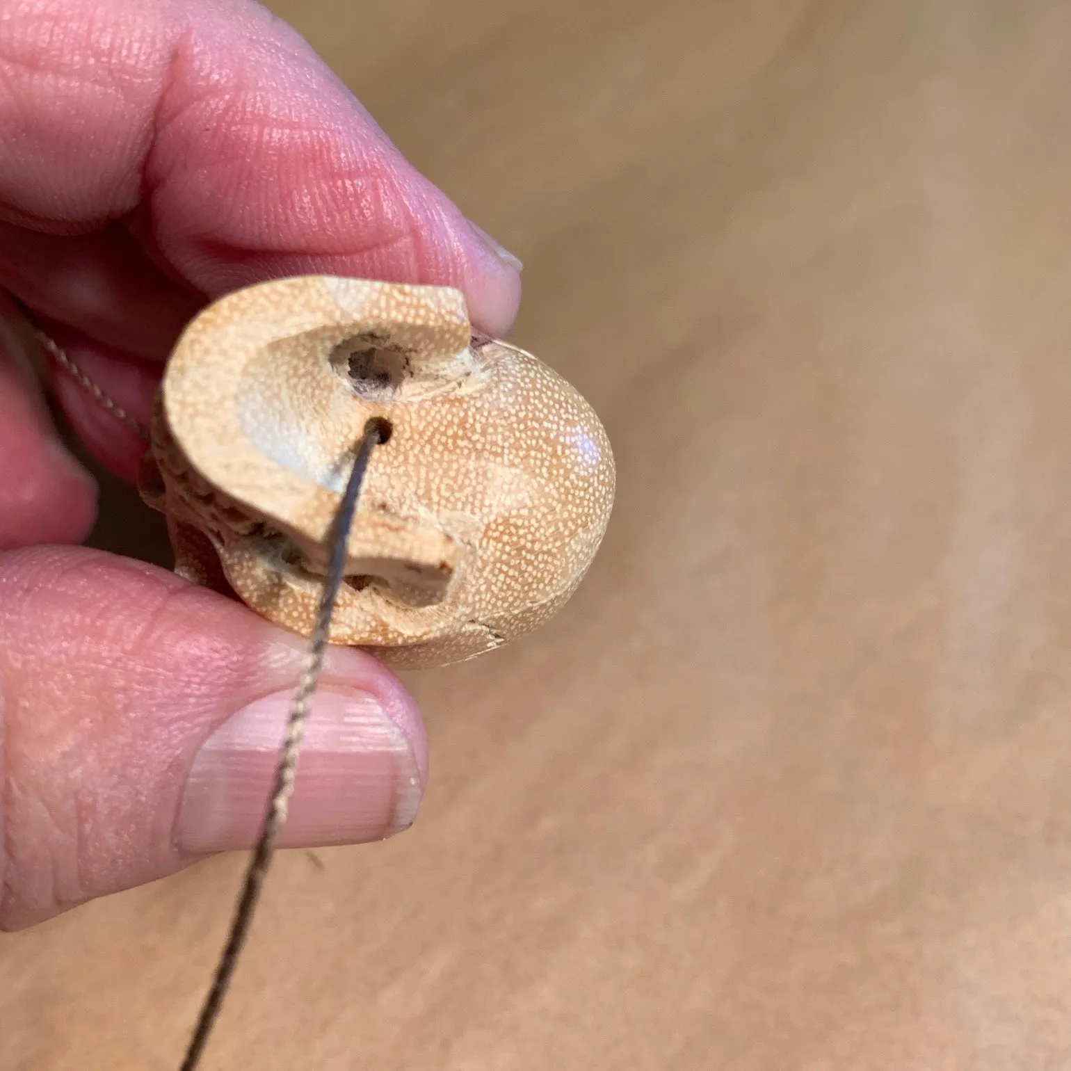 Medium Hand-Carved Wood Skulls