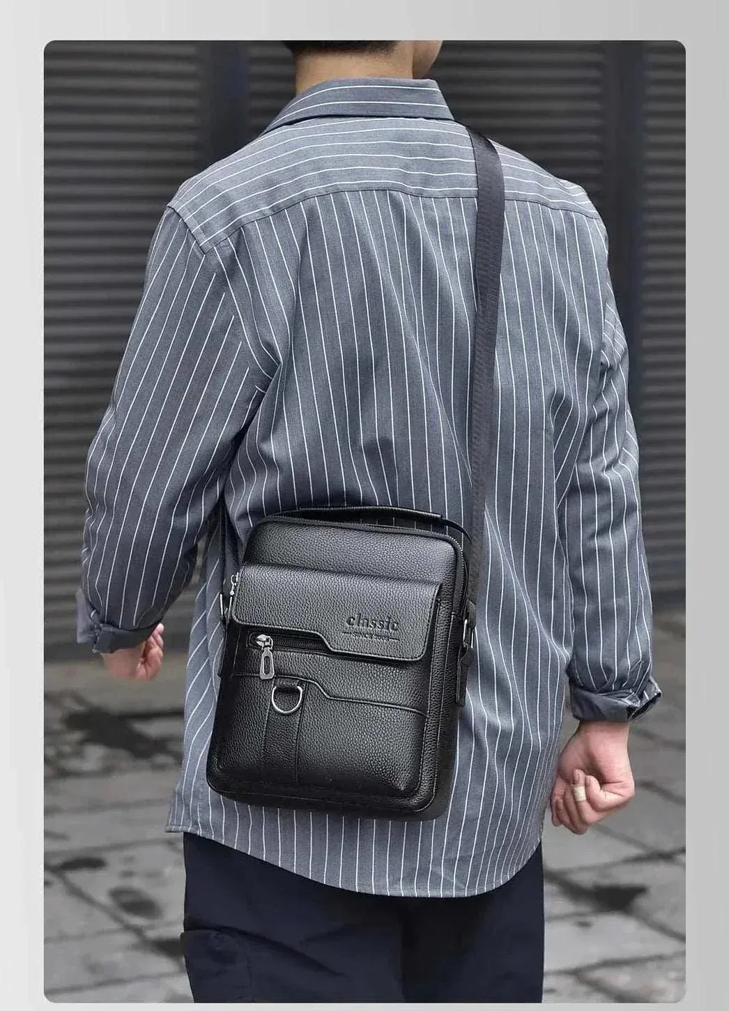 Men's Business PU Shoulder Bag | Large Capacity Crossbody Handbag | MSB004