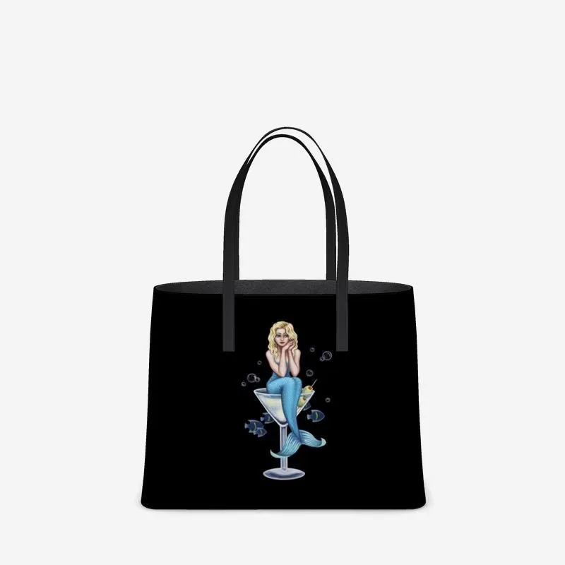Mermaid Martini I Leather Tote