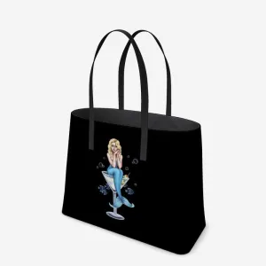 Mermaid Martini I Leather Tote