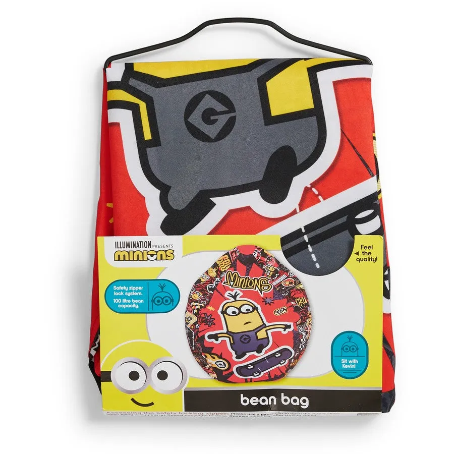 Minions Skater Print Bean Bag Cover - Red