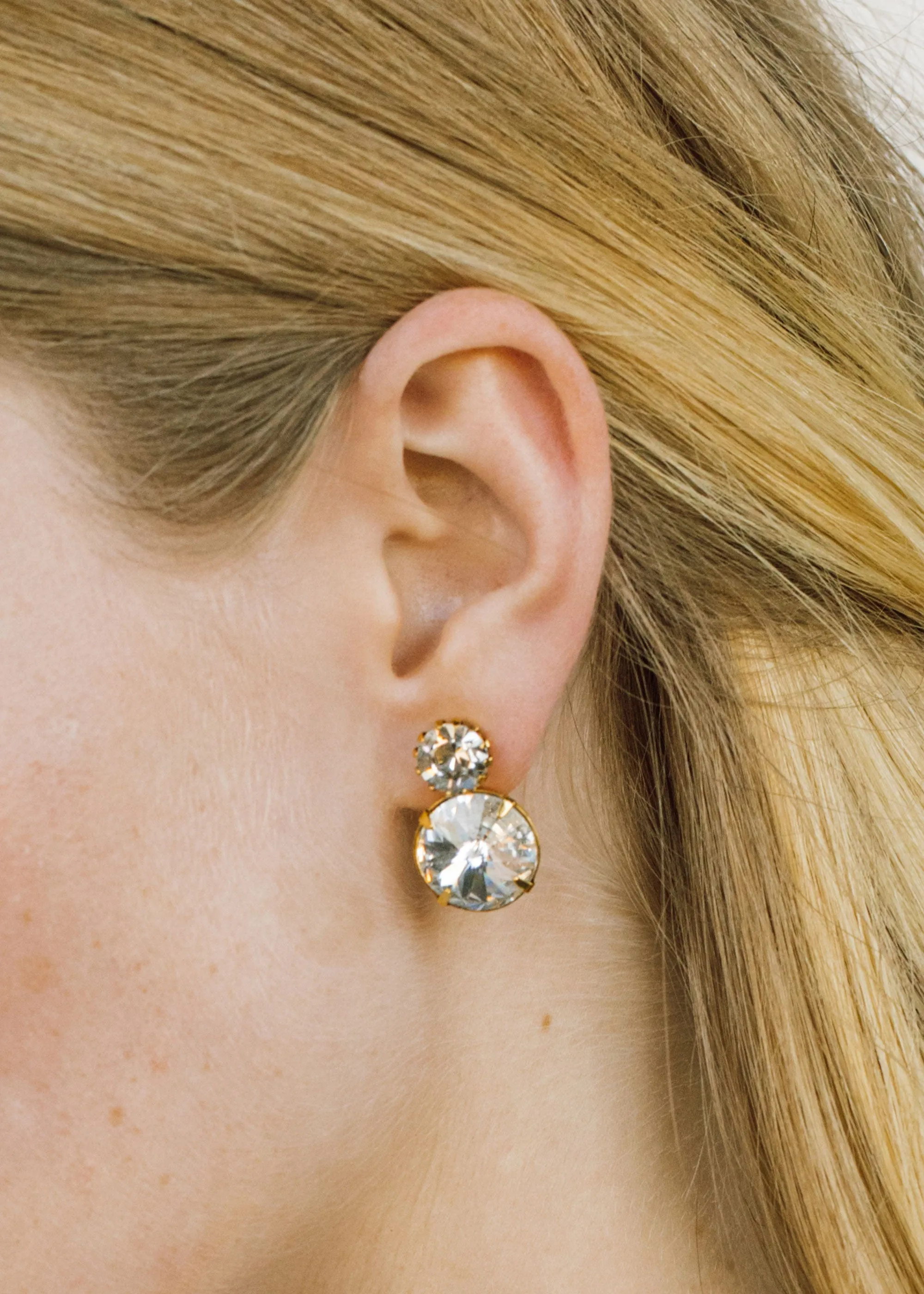 Myrla Earrings -- Crystal Antique Gold