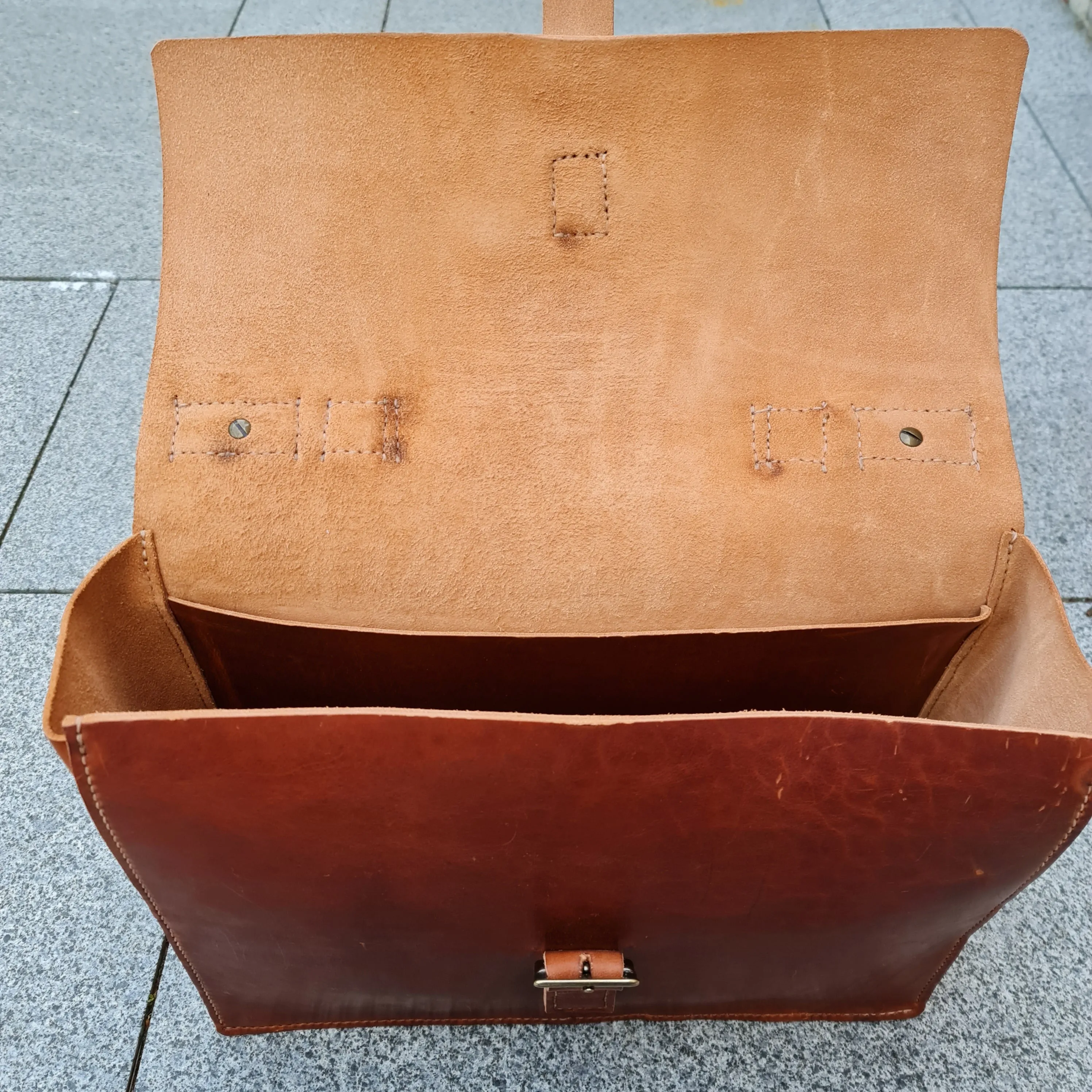 No. 22 SADDLEBAG Briefcase - Hand Stitched - Horween Leather