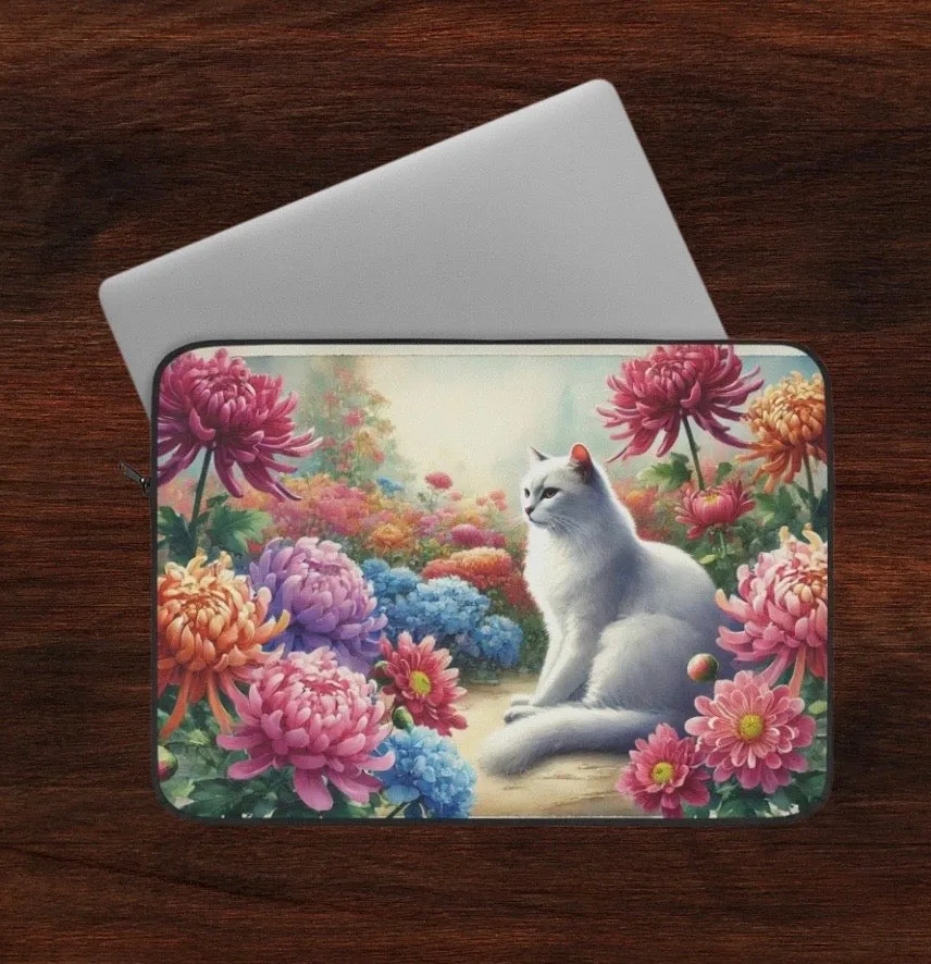 November Birth Flower - Cat Lover - Laptop Sleeve