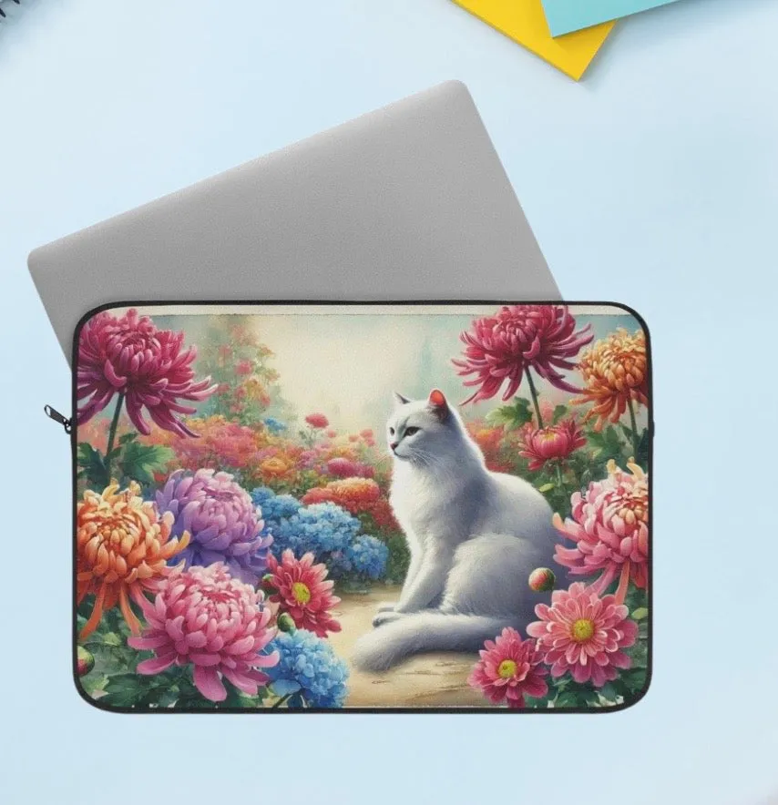November Birth Flower - Cat Lover - Laptop Sleeve