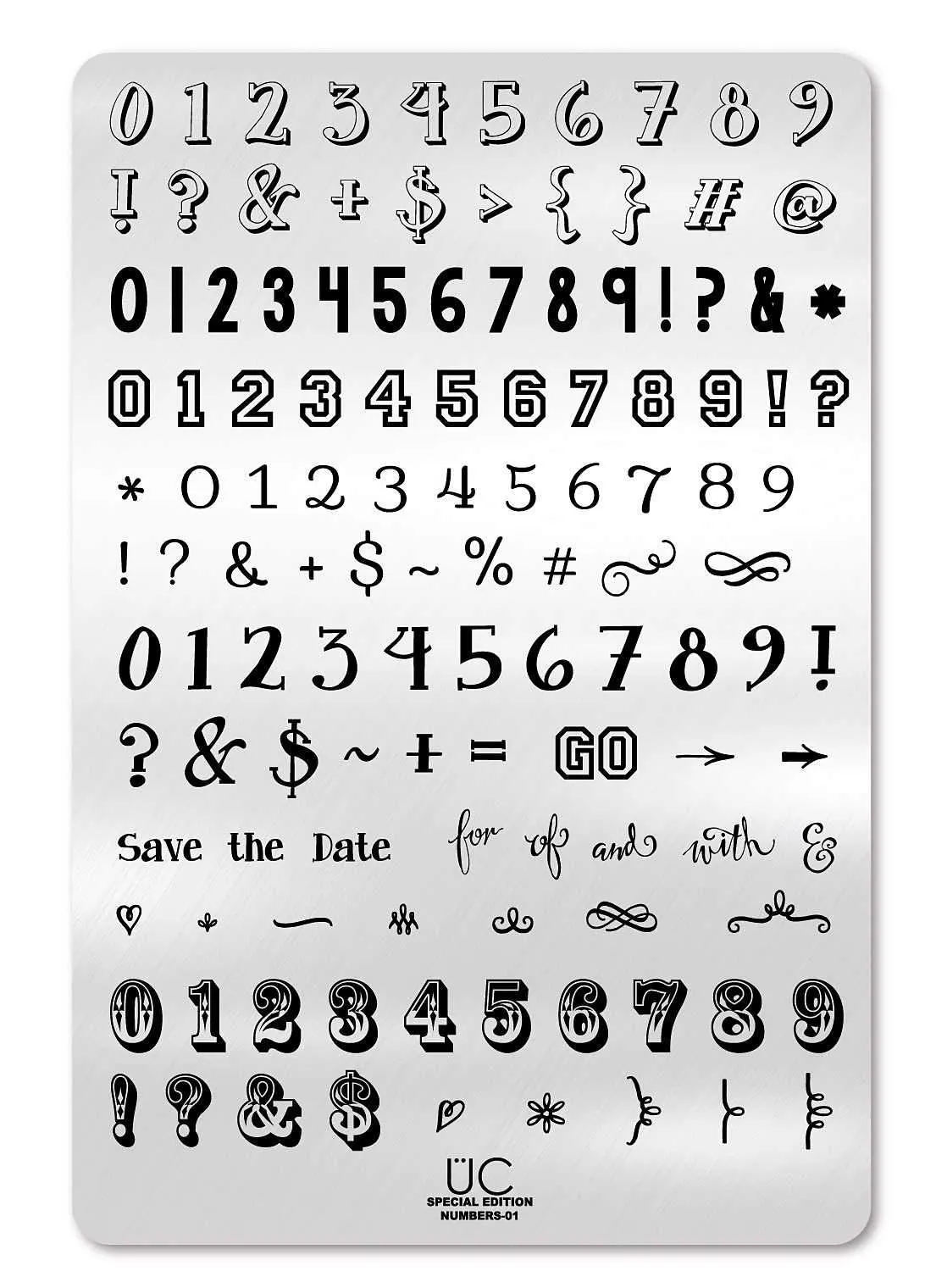 Numbers - Special Edition Uber Chic Stamping Plate
