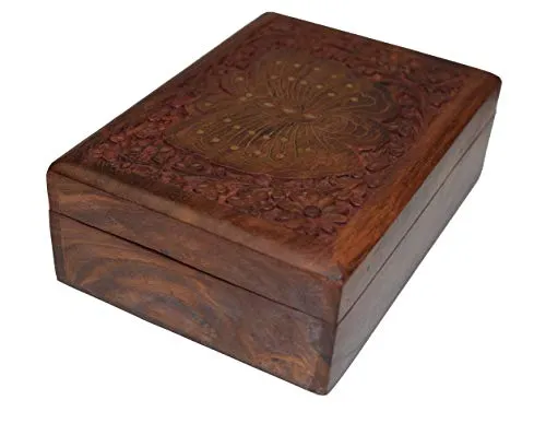 OM SHRI OM Rosewood Ladies Box Jewelry Organizer Handcrafted India Product Decorative Design