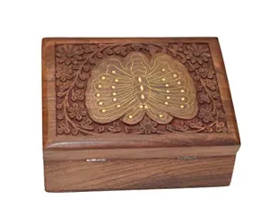 OM SHRI OM Rosewood Ladies Box Jewelry Organizer Handcrafted India Product Decorative Design