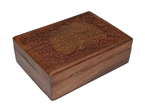 OM SHRI OM Rosewood Ladies Box Jewelry Organizer Handcrafted India Product Decorative Design