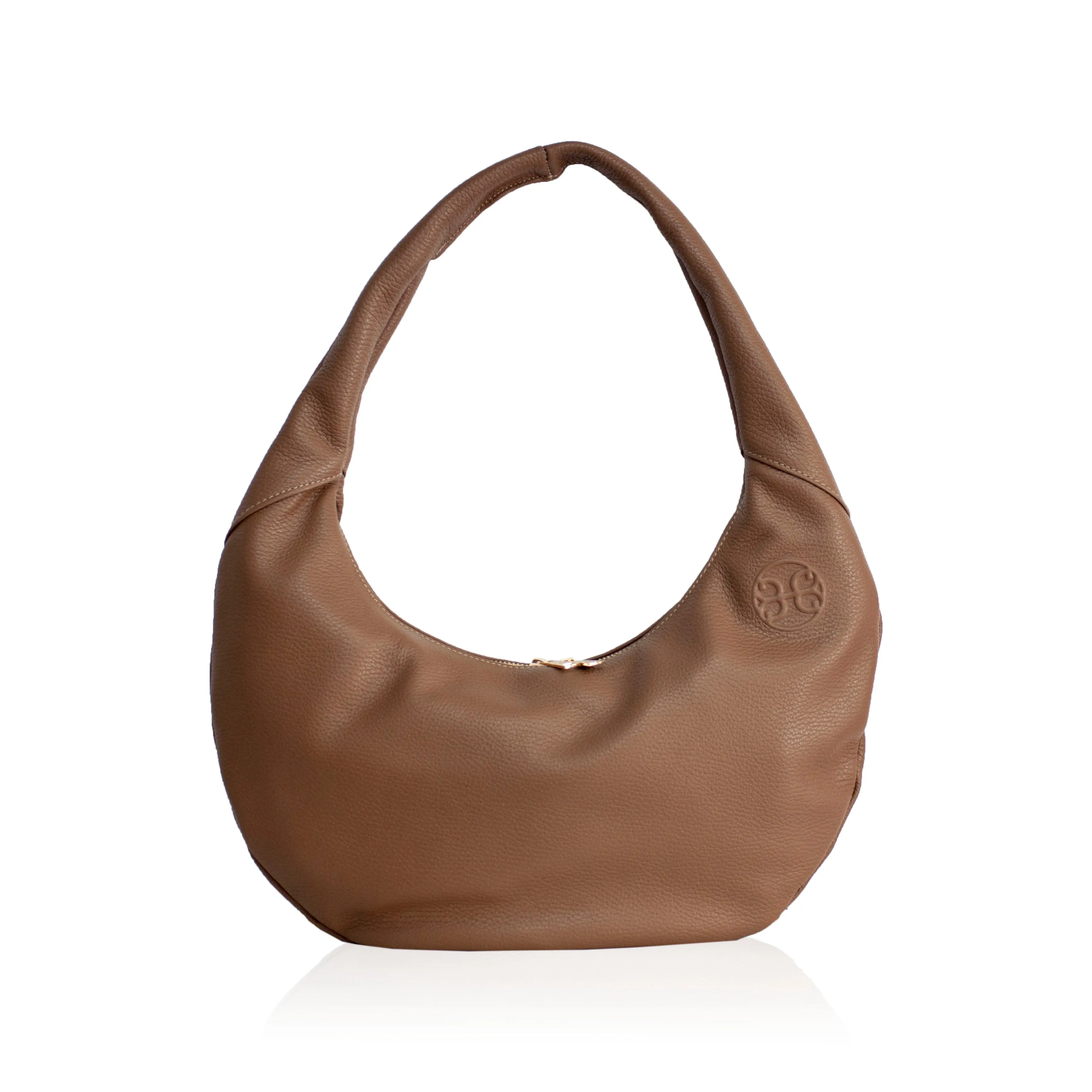 Ophelia Leather Shoulder Bag - Biscotti