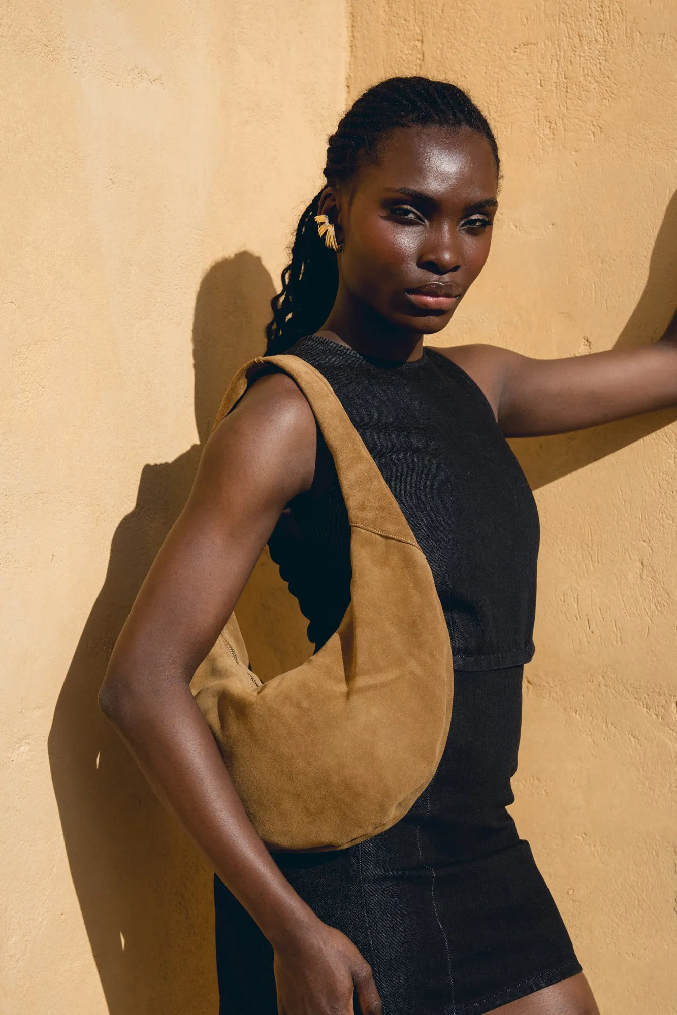 Ophelia Leather Shoulder Bag - Biscotti