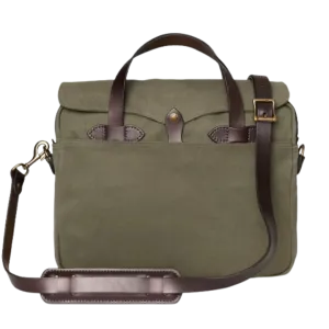 Original Briefcase in Rugged Twill - Otter Green