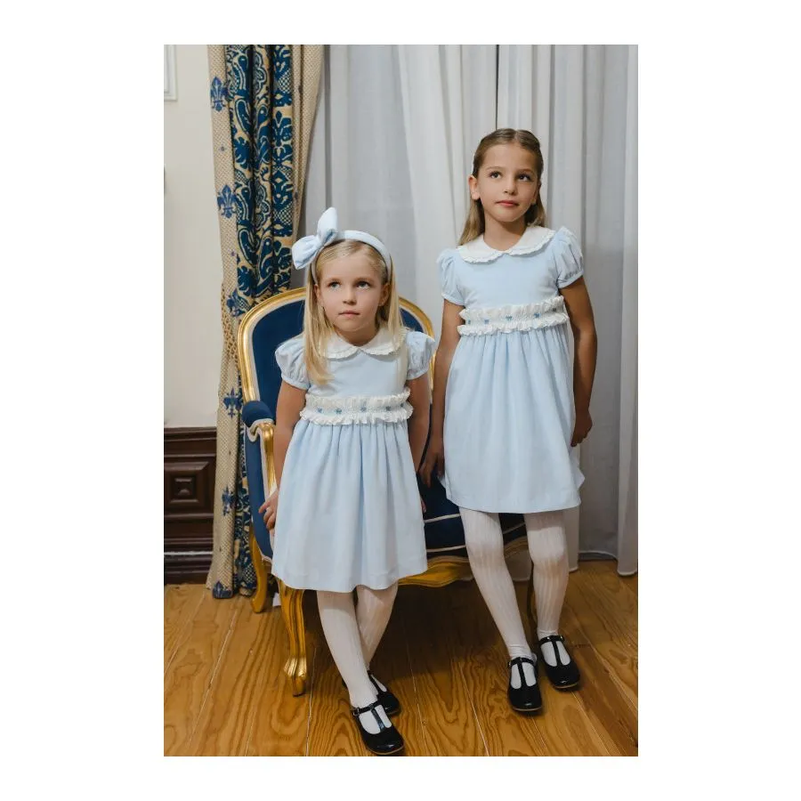 Pastel Blue Velvet Dress