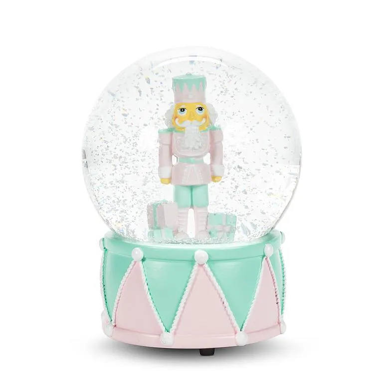 Pastel Medium Nutcracker Snowglobe with Music