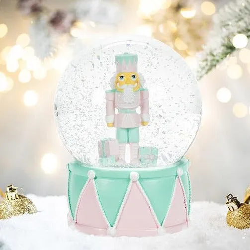 Pastel Medium Nutcracker Snowglobe with Music